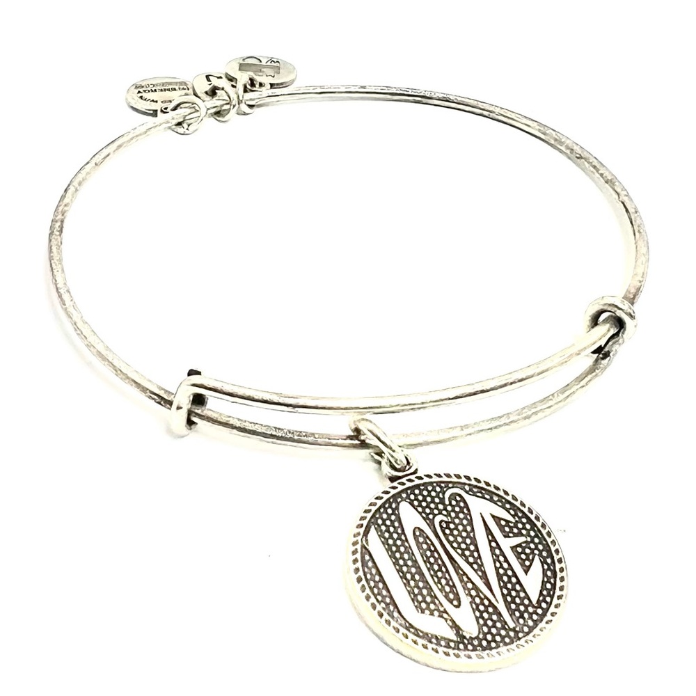 Alex and Ani - LOVE Charm Bangle, Stackable Bracelet Silver